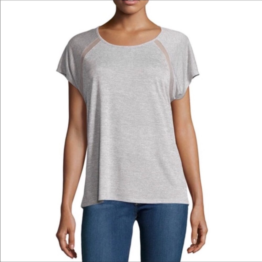 Vince Raglan Mesh Insert Jersey Heather Grey Top